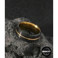 Stainless Steel Gold & Black Wedding Ring