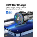 90W 1 USB & 2 PD Port Car Fast Charger