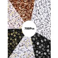 700pcs DIY Alphabet Beads - for Necklace Making (Choose Black & Gold OR Rainbow Colors)