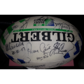 RUGBY WORLD CUP 2007 BALL SIGNED BY SPRINGBOKS AND NELSON MANDELA WITH COA