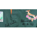 RUGBY World Cup 1995 jersey signed by Nelson Mandela and Francois Pienaar