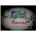 RUGBY WORLD CUP 2007 BALL SIGNED BY WINNING CAPTAINS AND NELSON MANDELA