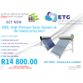 ETG 200L high pressure solar geyser FROM R13 000.00