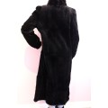 Beautiful & Elegant Shiny Black Canin Fur Coat
