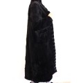 Beautiful & Elegant Shiny Black Canin Fur Coat