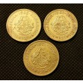 3x Coin Lot 1/2 cent South Africa First Decimal Series 1961, 1962, 1963