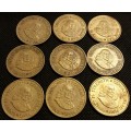 1961 One Cent South Africa First Decimal Series -  Lot of 9