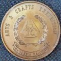 Rhodesia Railways Arts & Crafts Exhibition - Large 70g Bronze Color Metal Medallion - 1971 for Toys