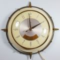 Mid Century Metamec Wall Clock - Electric, Metal Bakelite Finish Compass Design - 1960's
