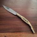 Muela Sigla XVIII Spain - Navaja Folding Knife Brass Handle with Green Glass Stones