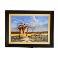 Graham Kearney (SA) oil on board - the magnificent African Baobab