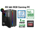 PROMO!! Tempered Glass RX 580 RGB Gaming PC - **Hexacore Core i5, 16GB RAM, NVMe + HDD, RX580 8GB**