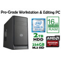 Pro-Grade Performance Workstation & Editing PC - **8th Gen Core i5, 16GB RAM, SSD+HDD, Radeon GPU**