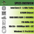13th Gen Intel Core i7 High Performance Desktop PC