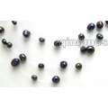 4mm - 6mm Natural Black Freshwater Baroque Pearl Stariness  18" Necklace