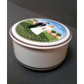 VINTAGE VILLEROY AND BOCH ORNAMENTAL PORCELAIN DISH WITH PAINTED LID. COLLECTOR'S ITEM!