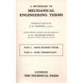 A Dictionary of Mechanical Engineering Terms -  J G Horner and G K Grahame-White