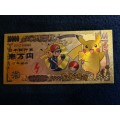 Anime Collectible Gold Foil Bank Notes - Pokemon - Pikachu