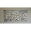 Floral Canvas Wall Art Set of 3 (60x90cm ea)