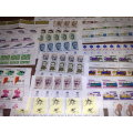 ISRAEL-50 ASSORTED STRIPS AND BLOCKS-ALL WITH TABS-HIGH FACE VALUE LOT-ALL UM