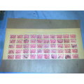 BSAC RHODESIA-50 X DOUBLE HEADS,1D RED-ON 2 CARDS-ALL PLATED IN POSITION-USED,VARIOUS POSTMARKS