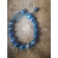 Pearl bracelet unique blue x 2
