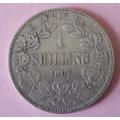 1897 - ZAR 1 SHILLINGS SILVER- AS PER IMAGES