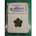 *** 1897 - ZAR 6 PENCE - SANGS GRADED MS63 - BOOK VALUE IN UNC R2000 ***
