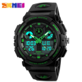 SKMEI Men's Waterproof Sport Army Alarm Date Analog Digital Black Wrist Watch