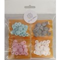 KAM Plastic Fastners Soft Calming Colours - Size T-5 (12.4mm)  Set of 6 in each colour