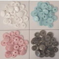 KAM Plastic Fastners Soft Calming Colours - Size T-5 (12.4mm)  Set of 6 in each colour