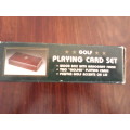 Retro Golf Playing Card Set In Wooden Box With Mahogany Finish