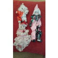 3 x Vintage Miniature Dolls (2 Porcelain) sold as lot