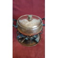 Rare !! Large 1950's Copper Fondue Pot (Complete @ Mint Condition)