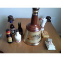 Wade Bells Decanter / 5 x 1980's Liquor bottles (Sealed) 2 x accessories (Sold As One Lot)