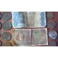 4 x Silver Coins (92g) 18 x Vintage Coins 2 x Vintage Notes (See Description)