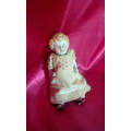 Miniature Articulated Porcelain Doll Dated 1923