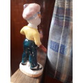 Vintage Hand Painted Porcelain Boy With Spade Figurine