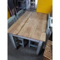 Vintage Farmhouse Breakfast Table With Four Chairs