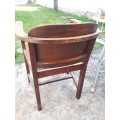 Antique Captains Chair With Original Leather Seat And Back
