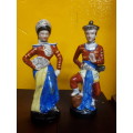 2 x Vintage Handpainted Oriental Figures