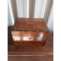 Vintage Wooden Cigar Box With Brass Finishes