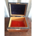 Vintage Wooden Cigar Box With Brass Finishes