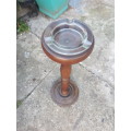 Vintage Wooden Smokers Stand With Glass Ashtray