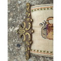 Vintage Brass And Embroidered Bell Pull