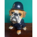 Stunning Highly Detailed Resin Handpainted English Police Bulldog Moneybox