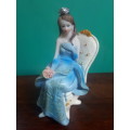 Vintage Resin Handpainted Young Lady On Chair