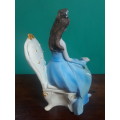 Vintage Resin Handpainted Young Lady On Chair
