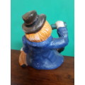 Vintage Clay Handpainted Clown With Bottle
