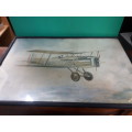 Vintage Print of WW1 French Biplane Framed @ Glass Covered